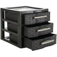 Sterilite 8.625" x 7.25" x 6.875" Small Espresso Weave 3 Drawer Storage