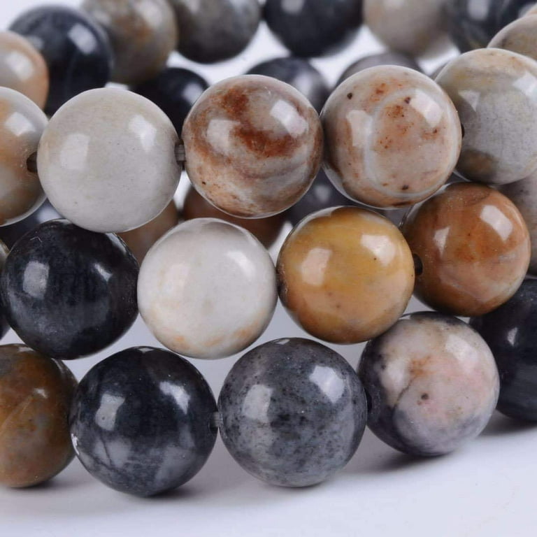 Natural Picasso Jasper Gemstone Beads - Round 6mm, 8mm, 10mm, 15" Strands For Jewelry Making