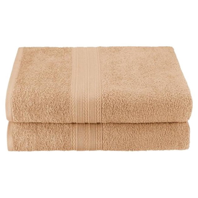 Superior EF-BSHEET CM Eco-Friendly 100 Percent Ringspun Cotton Bath Sheet Towel Set - Camel, 2 Pieces