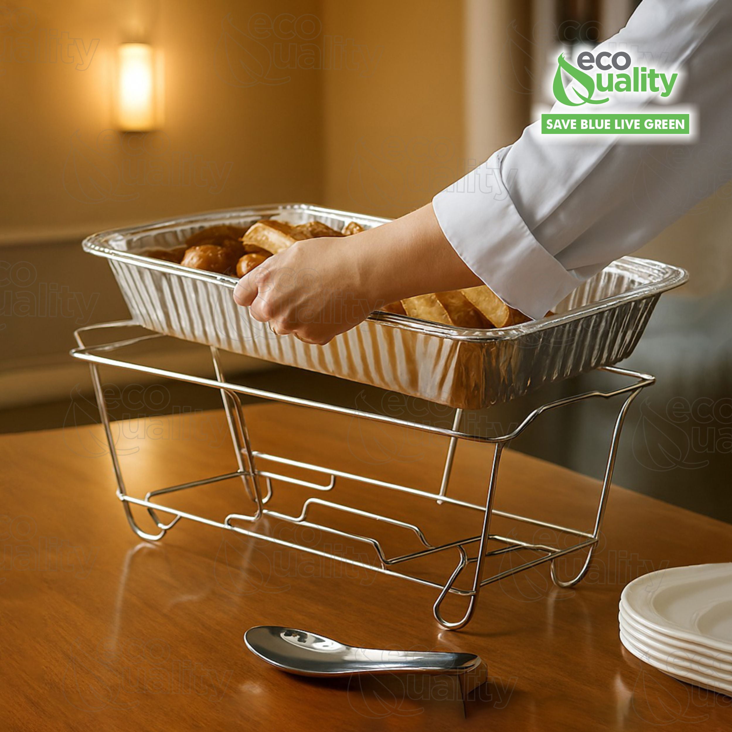 EcoQuality Chafing Wire Buffet Rack Stand Chrome Frame for Full Size Serving Pans, Full Size Chafing Dish Stand, Food Warmer for Catering, Events, Weddings, Parties, Birthdays (1)