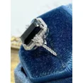 thumbnail image 3 of 3Ct Emerald Cut Simulated Black Diamond Halo Women Engagement Ring 14K White Gold Plated 925 Sterling Silver, 3 of 5