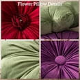thumbnail image 4 of 2Pcs Flower Pillow Cushion Round Aesthetics Decorative Throw Pillow 15.7" Velvet Flower Shaped Pillow for Bed Sofa Couch Vanity Chair (Green), 4 of 7