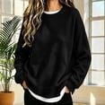 thumbnail image 3 of FAIWAD Crew Neck Layered Sweatshirt for Women Oversized Patchwork Long Sleeve Pullover Side Split Casual Sweatshirts, 3 of 6