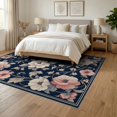 thumbnail image 3 of ODIKA Scatter Vintage Pink Scroll Mirrored Bouquet Entry Door Entryway Foldable Easy Care for Queen Size Bedroom, Under Bed, Master, 3 of 7