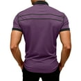 thumbnail image 4 of Qwertyu Men's Casual Polo Shirts Classic Long Sleeve Basic Button T-Shirt Lightweight Cotton Golf Tops with Pocket Purple 2XL, 4 of 7