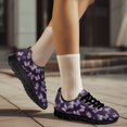 thumbnail image 3 of COEQINE Purple Butterfly Girls Sneakers Lace Up Black Sole Women Running Shoes for Travel Outdoor Comfortable Training Athletic Sport Shoes Violet Butterfly Footwear, 3 of 7