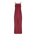 thumbnail image 6 of BiZtdJrK Daily Sales of The Day, Womens Fashion Stripe Jumpsuits with Pockets Summer Casual Sleeveless Wide Leg Overalls Baggy Dressy One Piece Jumper Pants Wine XXL, 6 of 7