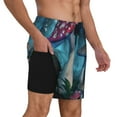 thumbnail image 3 of Balery Fantasy Mushrooms Mens Swim Trunks Swim Shorts for Men Quick Dry Inseam Beach Shorts with Compression Liner Pocket-Large, 3 of 9