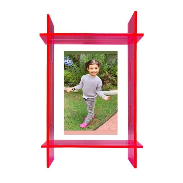 Cadre Photo Lucite Rose Néon de 5 x 7 Po