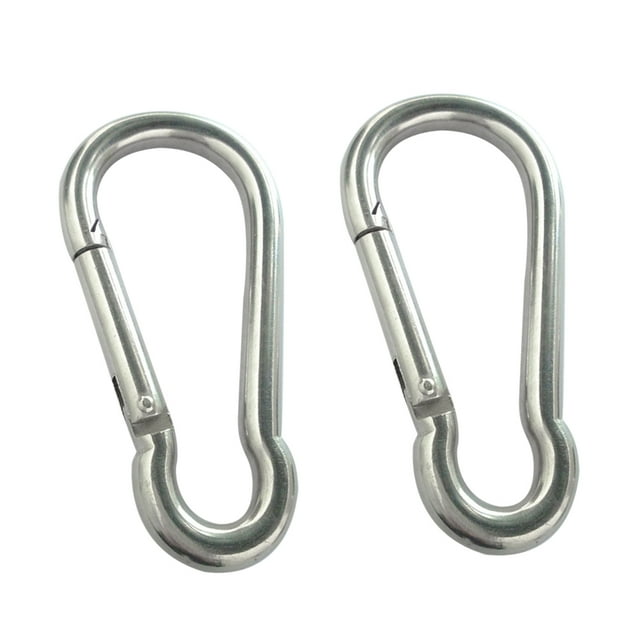 2 Pcs Crochet à Ressort en Acier Inoxydable 304 Clip Mousqueton à Maillons Rapides Usage Intensif