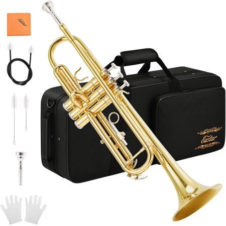 Eastar Bb Trumpet Standard Trumpet Set for Student Beginner Brass Bb Trumpet  Blue ETR-380BU 