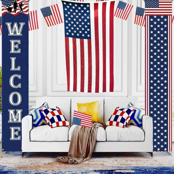 XYAIYT Holiday Banners Background Flag Party Supplies for Independence Day and Holiday Decoration Festive Indoor Outdoor Hanging Door Flag Easy Install Weather Resistant Polyester