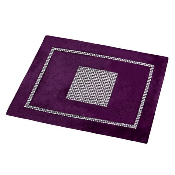Unique Bargains Sparkle Luxury Velvet Table Runner Cushion Cover Placemat Purple