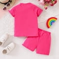 thumbnail image 6 of Paguaki Girls Two Piece Outfit Kid Toddler Heart And Rainbow Sequin T Shirt And Shorts Clothing Set, 6 of 7