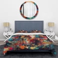 thumbnail image 3 of Designart "Tranquil Abstractions Explorations II" Modern Geometric Bedding Covert Set - Abstract Geometric Red Abstract Bed Set With 1 Sham, 3 of 6