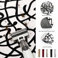 thumbnail image 5 of Round Rugs 6Ft, Abstract Black Round Area Rug Washable Indoor Throw Carpet, Bold Lines Modern Vines Swirls Graphic Soft Non Slip Circle Rug for Office Cabinet Home Decor Aesthetic, 5 of 8