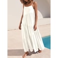 thumbnail image 3 of Women’s Summer Casual Loose Sleeveless Spaghetti Strap Asymmetric Tiered Beach Maxi Long Dress, 3 of 6