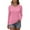 Hot Pink, variant on Women's V-Neck Long Sleeve T-shirts Casual Color Block/Solid Tunic Tops Basic Tees