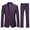 Purple, variant on Cloudstyle Men's Solid Color Single-Breasted One-Button Suit Set (Jacket + Pants) with Side Vents - Slim Fit Spring Formal Wear Two-Piece
