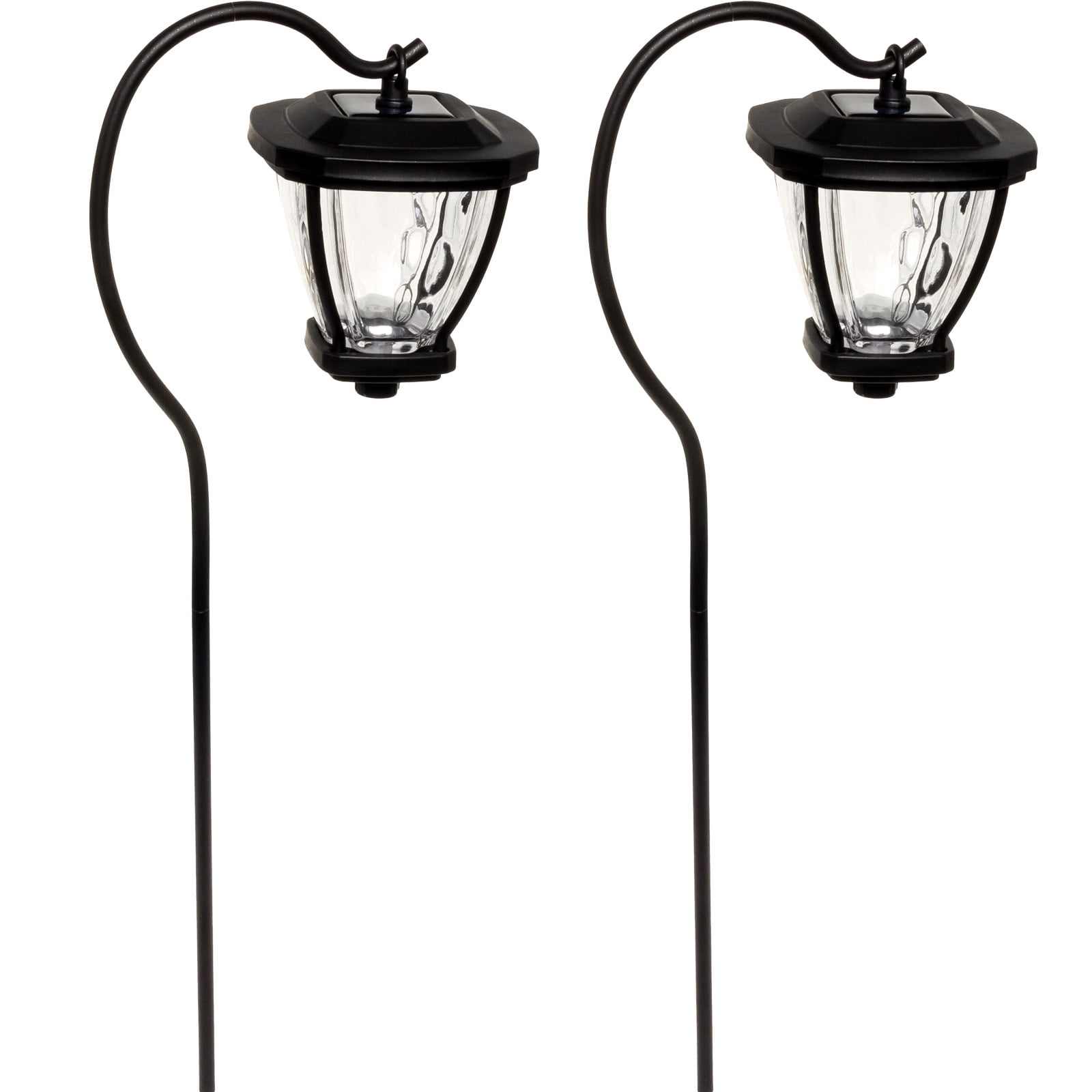 FUSION New Black Solar LED Shepherds Hook Hanging Lantern Path Lights (2 Pack) by Fusion