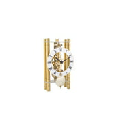 Hermle 23020500721 Mikal Rectangular Table Clock - Gold with a Roman Metal Dial & Brass Pendulum