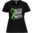 thumbnail image 3 of Inktastic Never Stop Fighting Mental Health Awareness Green Ribbon Women's Plus Size T-Shirt, 3 of 5