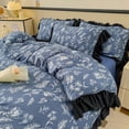 thumbnail image 2 of Elegant Bedding Set Hepburn Style Lace Floral Duvet Cover Bed Sheet Quilt Set Three Piece Set French Dormitory Wash Ins, 2 of 6
