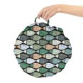 thumbnail image 2 of Underwater Round Floor Cushion with Handle, Digitally Generated Fish with Colorful Splatters Sea Element, Decorative Pillow for Living Room & Dorms, 18" Round, Charcoal Grey Multicolor, by Ambesonne, 2 of 4