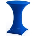 thumbnail image 1 of 42.25"h Pub Table with Blue Stretch Fabric Tablecloth, 31.5" Round Bar Table with Folding Design, Black (BAR3142BBU), 1 of 1