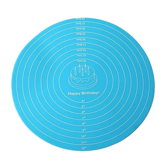 Confectionery And Pastry Multi-function Cooking Pad Round Silicone 30cm - Blue