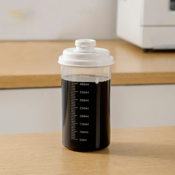 Cold Brew Mug With Measurement Markings, Leak-Proof Iced Coffee Cup for Travel, Microwave-Safe Transparent Plastic Tea Tumbler with Airtight Lid, Portable Beverage Container for Hot & Cold Drink