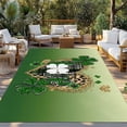 thumbnail image 2 of St. Patrick's Day Outdoor Rug for Patio/Deck/Porch, Non-Slip Large Area Rug 5 x 8 Ft, Spring Shamrock Gold Leopard Love Ombre Green Indoor Outdoor Rugs Washable Area Rugs, Camping Rug Carpet Runner, 2 of 8