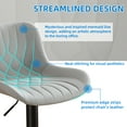 thumbnail image 6 of RESTWORLD 2PCS Grey Adjustable 360° Swivel Bar Stools PU Leather Cushion With Backrest Footrest For Kitchen Island Home Bar Dining Room, 6 of 7