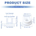 thumbnail image 2 of Uxcell 15 Pcs Tapón de Silicona en Forma de T, Diámetro 27 mm/1.06 Pulgadas, Tapón de Silicona Impermeable Reutilizable, Tapón Redondo de Sellado para Equipos de Tuberías, Blanco, 2 of 7