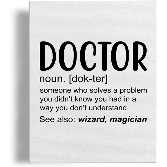 Doctor Definition Canvas Wall Art, Doctor Office Wall Decor, Doctor Appreciation Gifts, Gifts for Doctors, Doctors Day Gifts, Framed 11x14