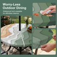 thumbnail image 5 of Round Outdoor Tablecloth with Umbrella Hole and Zipper, Sage Green Beach Tablecloth with Elastic Waterproof, Farmhouse Coastal Ombre Sea Waves Art Patio Table Covers for 45" - 54" Picnic Pool Tables, 5 of 9