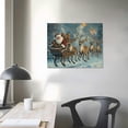 thumbnail image 4 of ONETECH Santa and Reindeer Canvas Wall Art Print , Vertical and Horizontal Holiday Paintings, Christmas Home Décor 16x12in, 4 of 6
