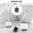 thumbnail image 6 of KING BOWOLF Silicone Toilet Brush and Holder Set, Quick Dry Ventilated Bathroom Brush with No Drip Base, Wall Mount or Freestanding Design, White, 6 of 11