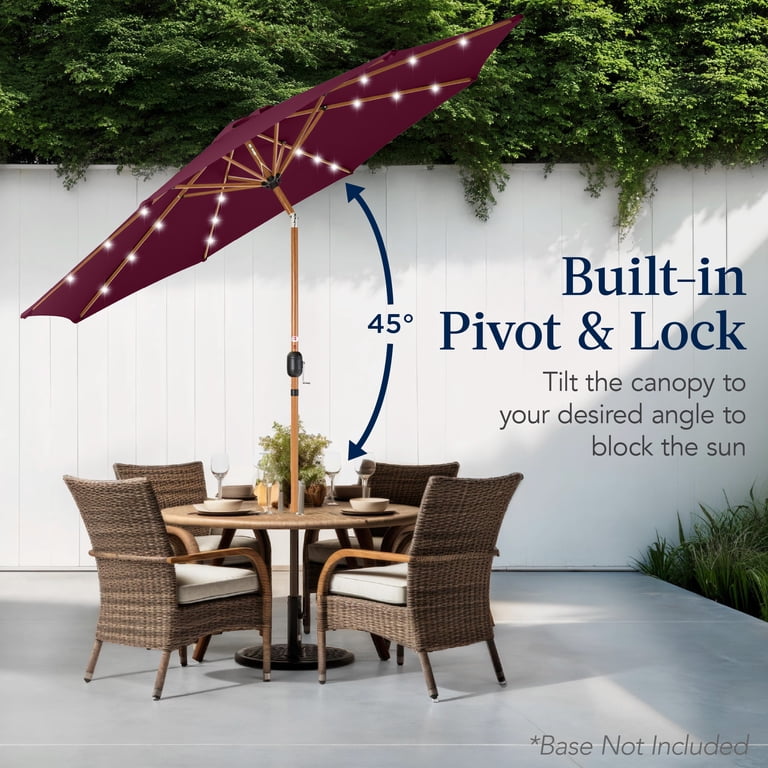 10ft solar patio offset umbrella burgundy Giantex Umbrella, Burgundy, Outdoor Hanging Market with Crank & Cross Base, Easy Tilt Adjustment, 96% Sunlight Protection : Patio, Lawn & Garden Innovative crank allows you to open and close the umbrella effortlessly Costway 10ft Patio Solar Umbrella