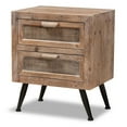 thumbnail image 1 of Baxton Studio Calida Whitewashed Brown Wood and Rattan 2-Drawer End Table, 1 of 6