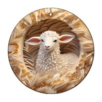 CuiLiyq Christmas Ornaments, 3.1 Inch Catholic Theme Christmas Decoration Pendant, Vintage Ornaments Outdoor for Christmas Tree Country Holiday Party Home Decoration (C)