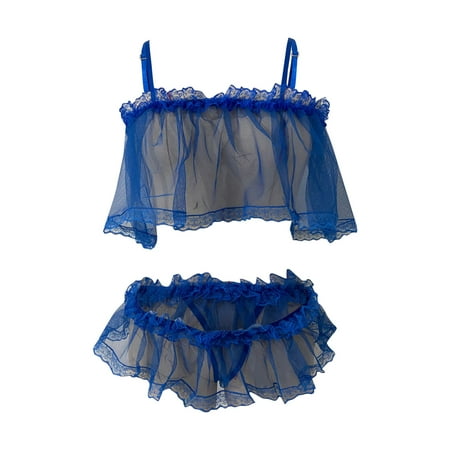(2-Pack) Puawkoer Women 2Pc Sexy Mesh Sexy Short Skirt Lingerie for Women Lingerie Sexy Fashion Sexy Valentine Panties Underwear Suits Lingerie Underwear Sexy Bustier L