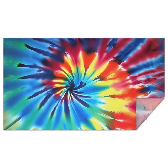 Colorful Rainbow Tie Dye Spiral Pattern Rectangle Tablecloth 60"x102",Waterproof Polyester Rectangle Table Cloth, Wipeable Spillproof Polyester Tablecloth for Dining, Camping, Indoor and Outdoor