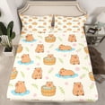 thumbnail image 2 of Castle Fairy Kawaii Capybara Full Size Sheets,Cute Floral Wildlife Bed Sheets, 2 of 7