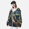 thumbnail image 3 of Gaeub Astronaut Starry Night Men's and Women's UPF 50+ Long-Sleeved Sun Protection Clothing, Fishing Shirt Long Sleeve Zip-Small, 3 of 7