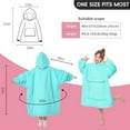 thumbnail image 6 of Wearable Blanket Kids Hoodie, Birthday Teen Girls Gifts for 8-15 Year Old Kids Oversized Sweatshirt Sherpa Flannel Cozy Hooded Blanket with Pocket for Children, Youth Teens, One Size, Teal, 6 of 7