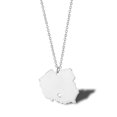 thumbnail image 1 of Collar de mapa de Polonia, colgante de tabla de estructura de Varsovia de capital de amor simple colgante de cadena de clavícula de acero de titanio para mujer (plata) Feliz Sencillez, 1 of 2