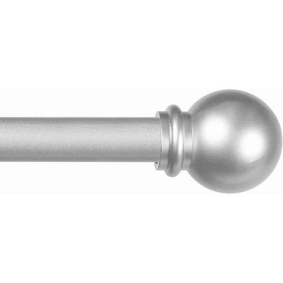 Neatifyes KN71609 Chelsea Ball End Standard Decorative Window Curtain Rod, 48-86" Adjustable Length, Brushed Nickel Finish, 5/8" Diameter Steel Tube