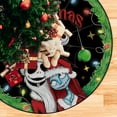 thumbnail image 4 of Merry Christmas Nightmare BEFore Xmas Tree Skirt 48 Inches Lace-up Jack and Sally Artificial Black Green Tree Skirt, Funny Holiday Party Indoor Decoration Home Decor, 4 of 7