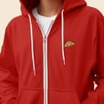 thumbnail image 5 of Dalix Pizza Embroidered Zip Hoodie Fleece Long Sleeve Pocket Warm Soft Mens in Red 3XL XXX-Large, 5 of 5